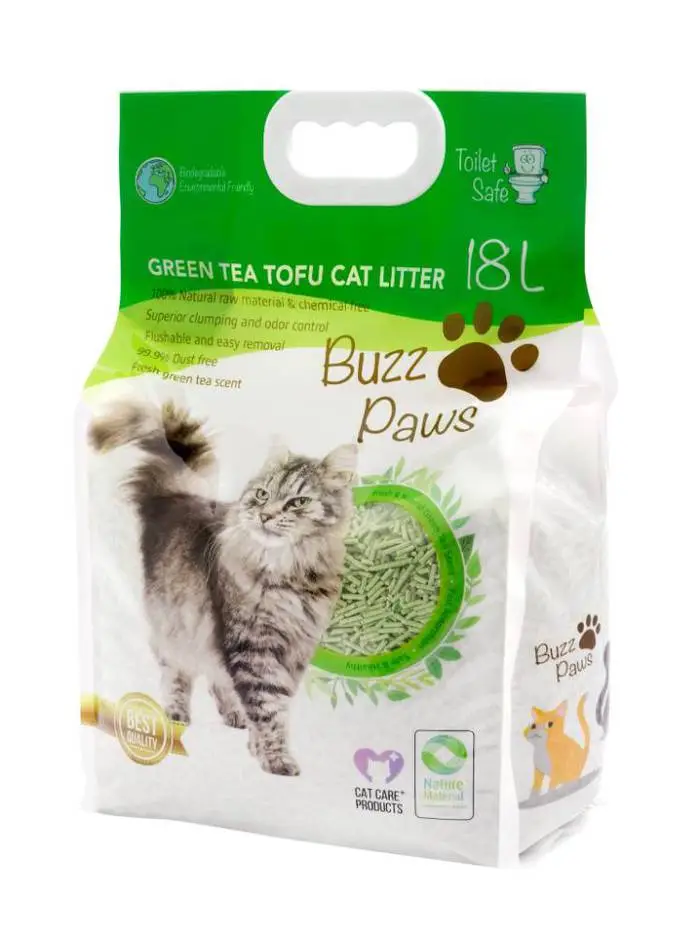 BUZZ PAWS 天然豆腐砂 18L (綠茶)